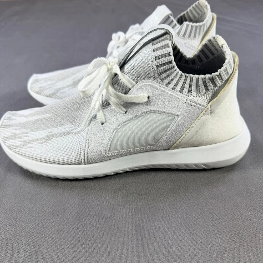 Adidas‎ Tubular Entrap Womens Size 6.5 White Grey Primeknit Running Shoes